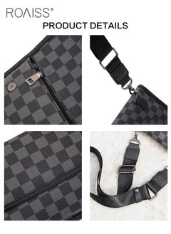 Plaid Pattern PU Leather Shoulder Bag for Men Clamshell Adjustable Strap Waterproof Large Capacity Crossbody Bag Mens Classic Business Commuting Leisure Travel Street Trend Backpack - pzsku/Z37245B119F52FA1306C2Z/45/_/1715926698/76db3ec5-1846-4a60-896a-0dbcdf5df64b