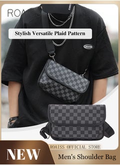 Plaid Pattern PU Leather Shoulder Bag for Men Clamshell Adjustable Strap Waterproof Large Capacity Crossbody Bag Mens Classic Business Commuting Leisure Travel Street Trend Backpack - pzsku/Z37245B119F52FA1306C2Z/45/_/1721644292/6c3e6d6c-aa61-451c-818e-8f1ae22ce9b8