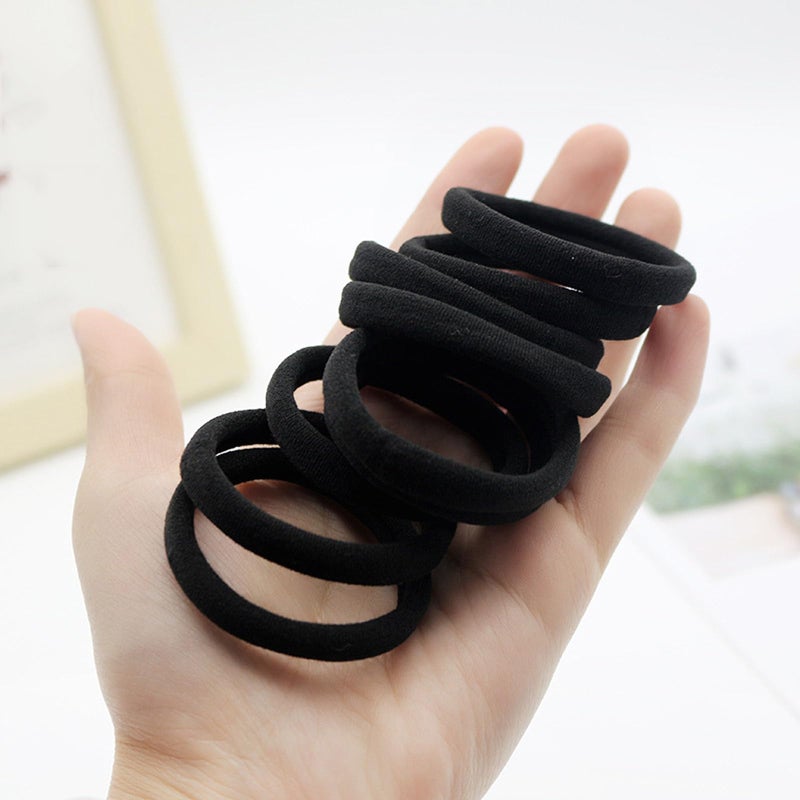 SAOYOAS 200PCS Black Hair Ties for Women & Girls Men Kids Toddler - Seamless, Thick, No Damage Elastic Hair Bands for Ponytails, Workouts, and Daily Use, Soft Seamless Nylon Hair Ties For Thick & Curly Hair. - Image 5