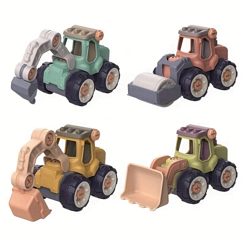 USATDD Vehicle Model Creative DIY Miniature Truck Set, Colors And Patterns Random Fire Truck Model, Car Toys, Mini Inertial Engineering Vehicle, Engineering Toy Birthday Gift for Boys Girls