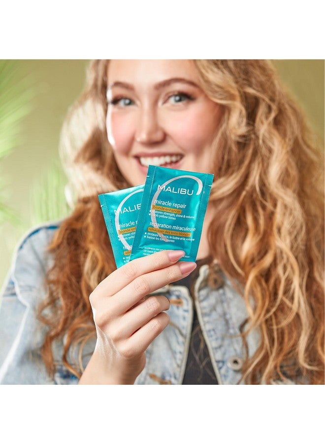 Malibu C Miracle Repair Hair Reconstructor, Blonde Enhancer (1 Packet) - Nourishing Hair Repair Treatment for Damaged Blonde Strands - Relieves Hair Discoloration - Image 3