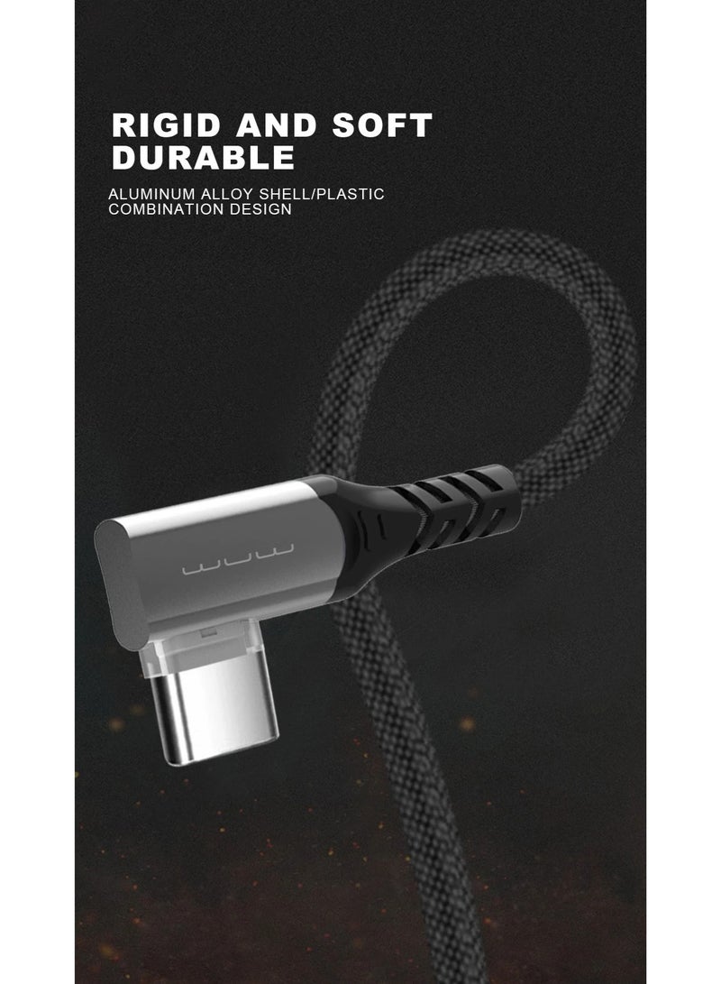 WUW 3A 20W USB to USB-C Fast Charging and Data Transfer/Sync 90 Degree Gaming Cable for USB-C Smartphones, iPad & Tablet, Macbook & Laptop, Mobile Accessories, Electronics & Digital Devices, Black - Image 5