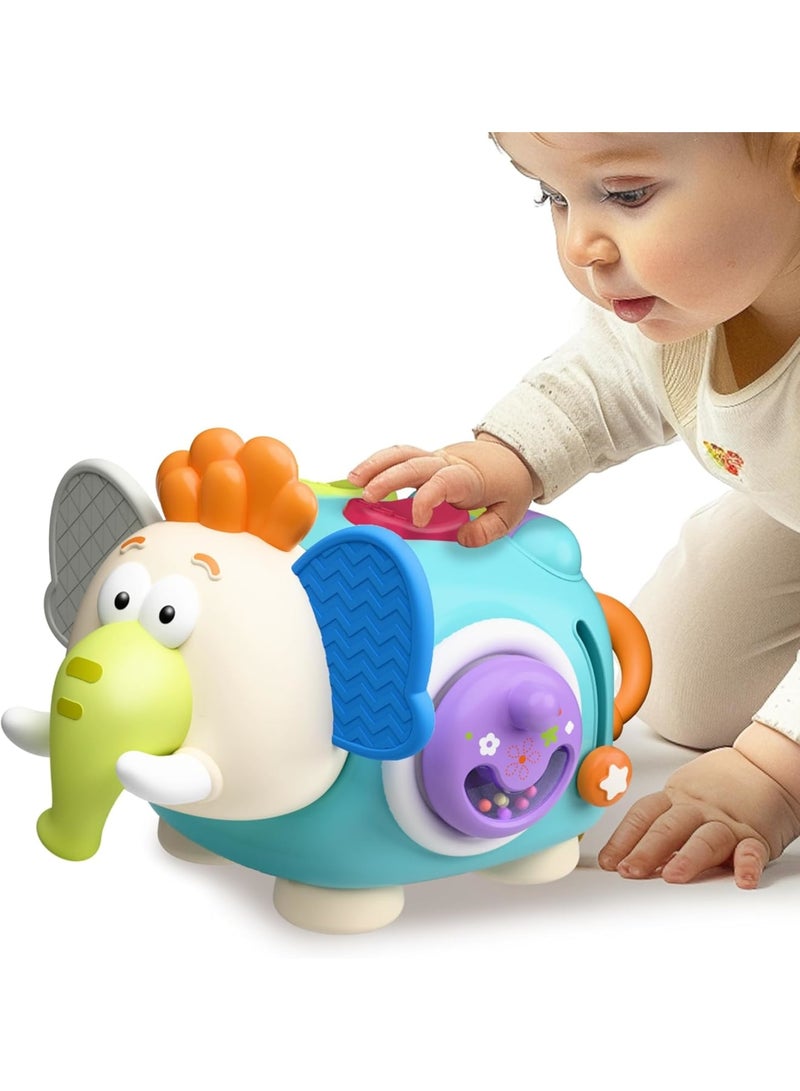 SOLARAE Montessori Baby Activity Cube - Elephant Sensory Toy for Infants & Toddlers, Carseat/Plane Travel Companion, Educational Gift for Kids Aged 6-18 Months & 2-3 Years - Image 3