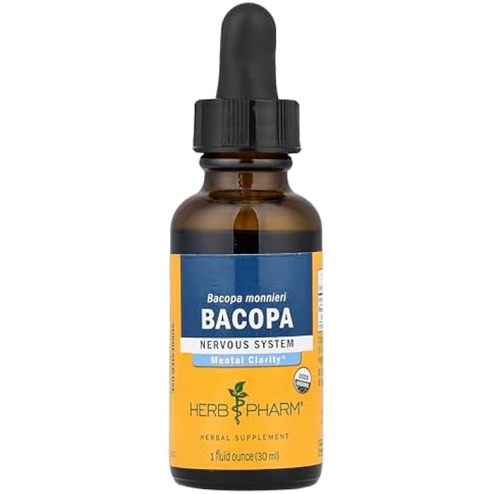 Herb Pharm Certified Organic Bacopa Liquid Extract for Brain Support - 1 Ounce (DBAC01) - Image 1