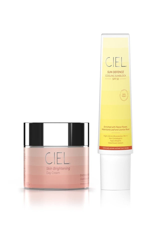 CIEL SPF 15 Day Cream & SPF 50 Glow Sunscreen | For Glowing & Radiant Skin | 100% Vegan | For All Skin Types | Moisturizer and Sunscreen Combo - 100 g - Image 1