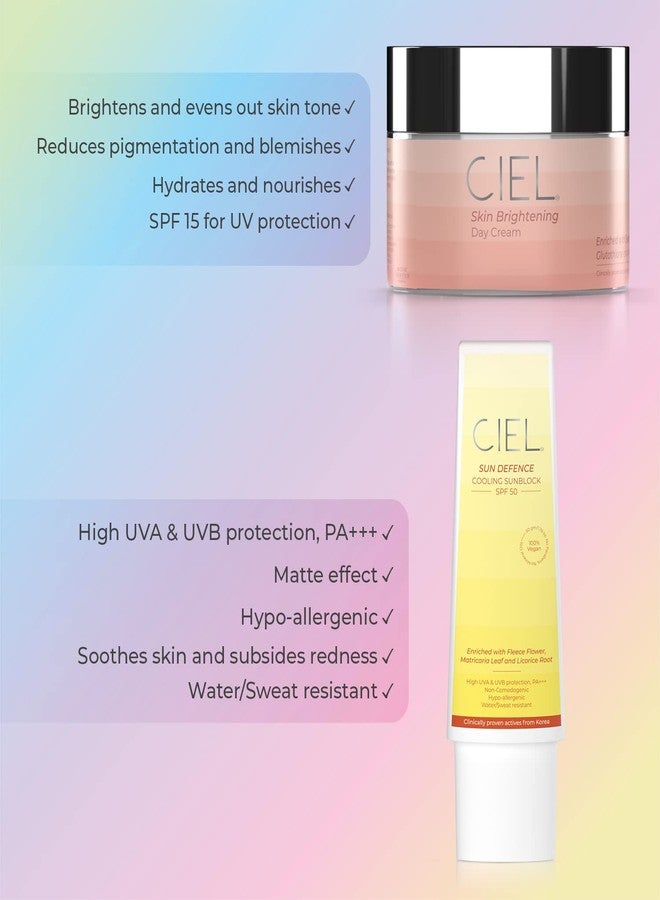 CIEL SPF 15 Day Cream & SPF 50 Glow Sunscreen | For Glowing & Radiant Skin | 100% Vegan | For All Skin Types | Moisturizer and Sunscreen Combo - 100 g - Image 2