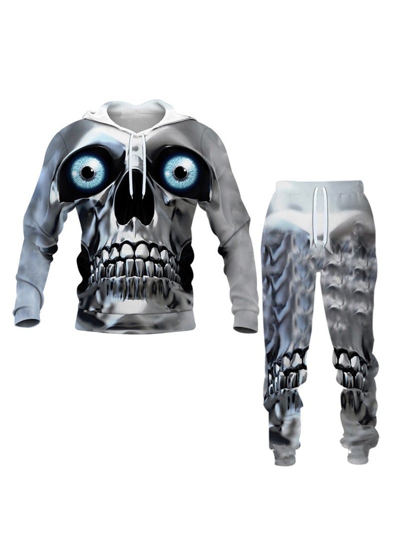 طقم هوديس عصري مكون من قطعتين بنمط جديد غير رسمي وطباعة رقمية ثلاثية الأبعاد - Image 1