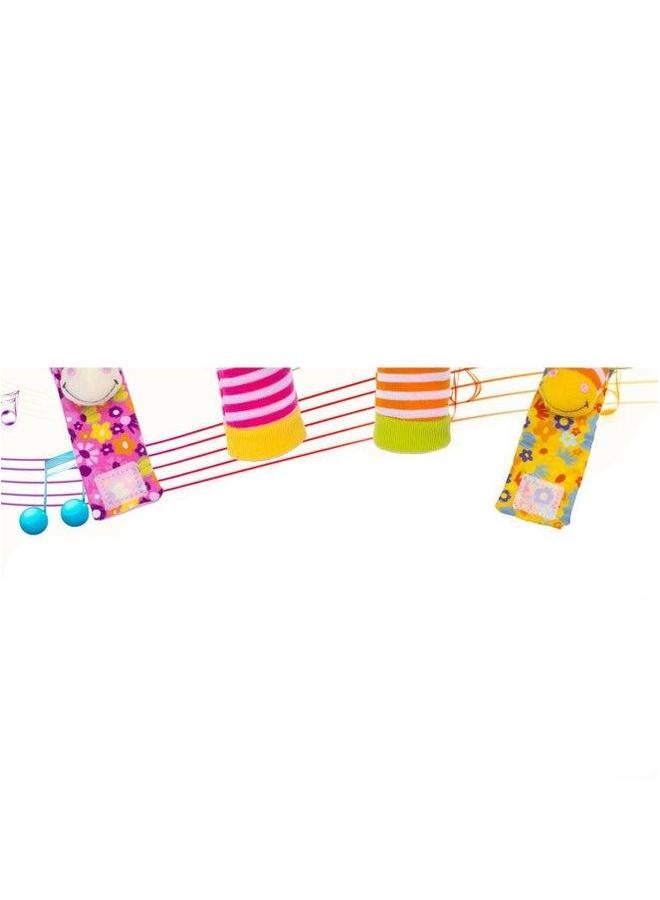 Baby Rattle Socks Wrist Finder Sensory Toys Foot Finding Toys-Color:Pink Donkey Suit  - Image 1