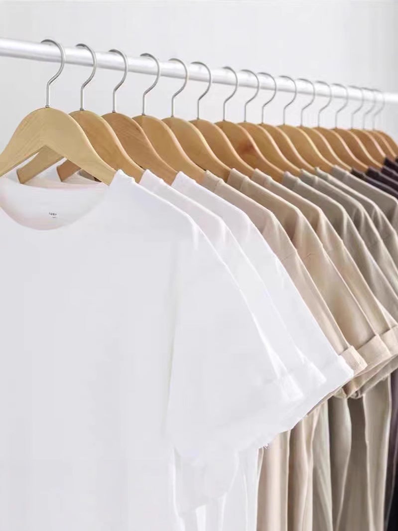 Heavy American Style Pure Cotton Short-Sleeved Men'S T-Shirt With Three Needles Base Shirt Loose Round Neck Unisex Plus Size Inner Shirt - Image 4