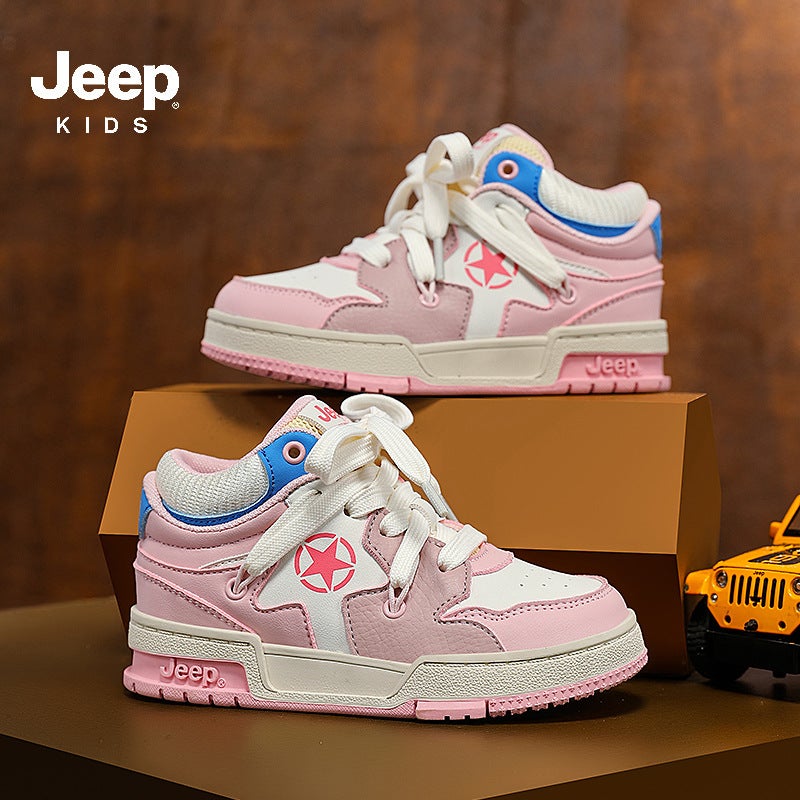 Jeep Boys Shoes 2024 Autumn New Waterproof Leather Sports Shoes Comfortable Soft Sole Running Shoes Casual Sneakers - Image 1