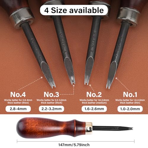 WUTA Edge Skiving Beveler Tools for Leather Craft 3pcs High Carbon Steel Edge Skiving Leather Craft Keen Edge Cutting Tool for DIY Beveling (0.8 mm,1 mm,1.2 mm) - Image 4