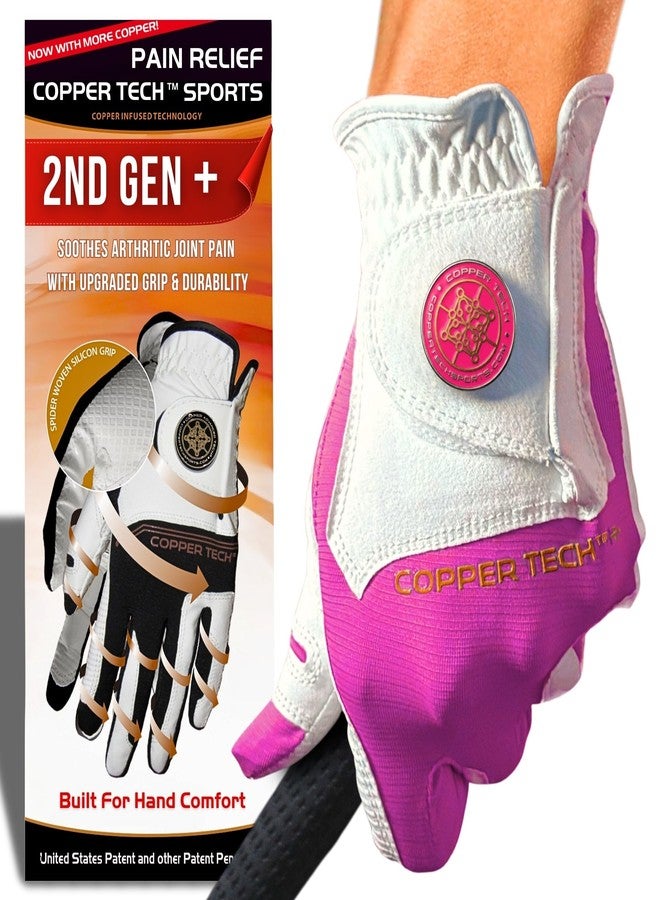 Copper Tech Women's Golf Gloves - Joint Support for Golfers with Copper Compression - 100% AAA Synthetic Leather - Built for Comfort & Joint-Friendly - Golf Gloves Women Both Handed Golfers (2nd Gen) - Image 1