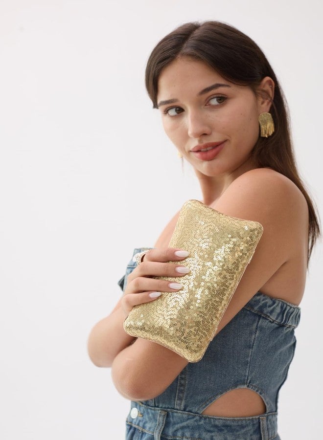 BELLAWOO Clutch Purses for Women, Black Evening Bag, Sparkling Sequin Party Handbag for Wedding, Cocktail, Prom - Image 5