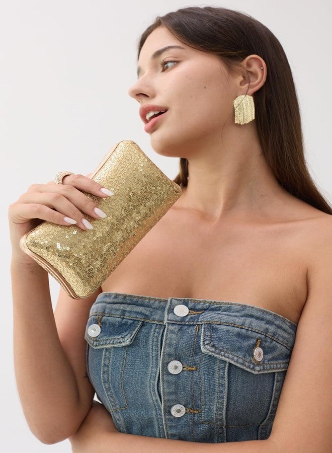 BELLAWOO Clutch Purses for Women, Black Evening Bag, Sparkling Sequin Party Handbag for Wedding, Cocktail, Prom - Image 4