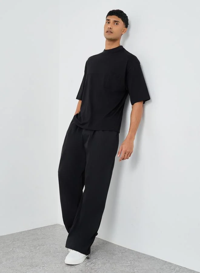 ستايلي Styli Men Black Casual Baggy Parachute Pants