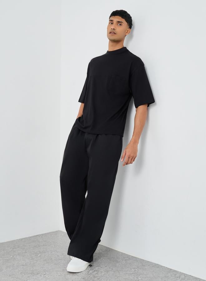 Styli Men Black Casual Baggy Parachute Pants - Image 2