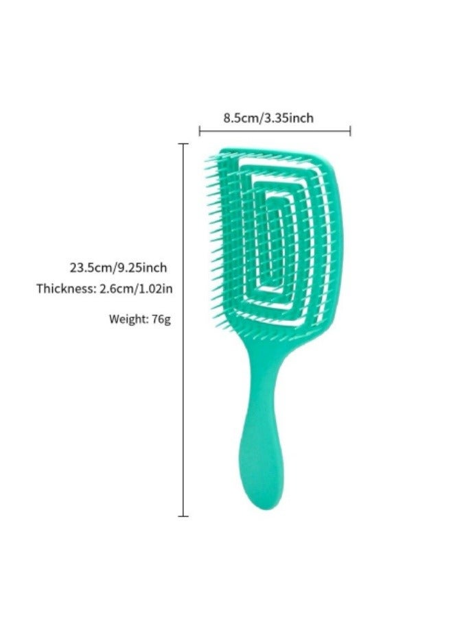 إسكدنيا مشط شعر مجوف، مشط تدليك، تصفيف الشعر المجعد، مشط رقيق، أداة تصفيف الشعر، أخضر - Image 4
