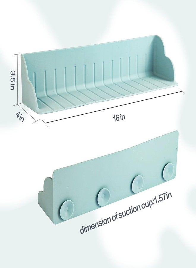 Berhapy Bathtub Splash Guard, Kids Bath Toy Shelf Spill-Proof Bathtub Tray Kitchen Sink Organizer Waterproof Barrier Suction Cup - Image 5