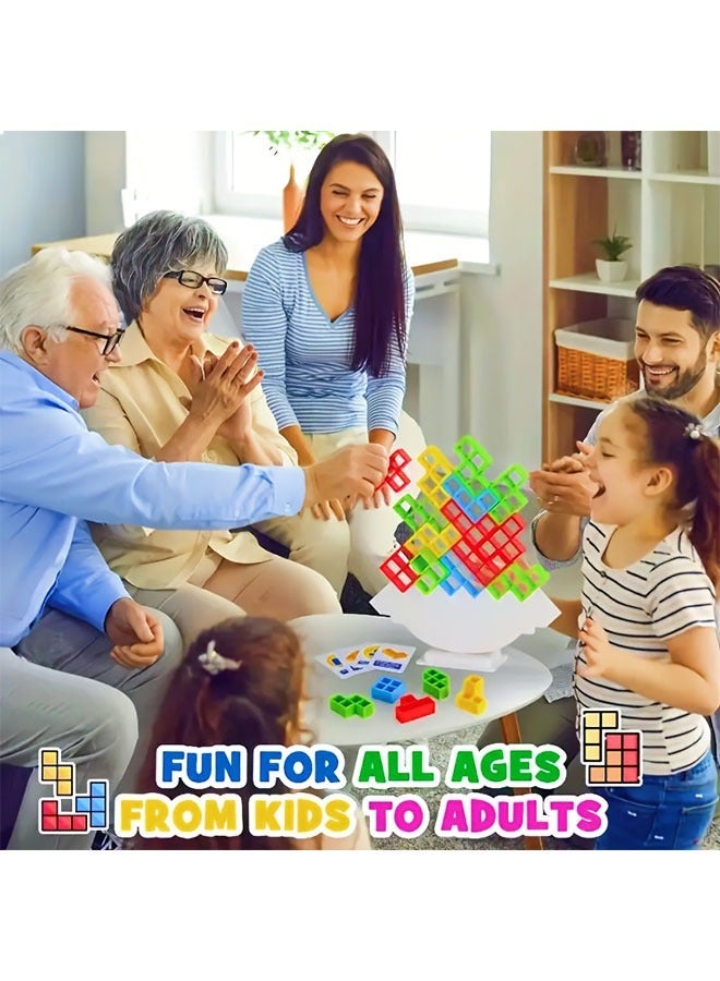 48PCS Fun Balance Stacking Block Board Game, Suitable for Kids, Adults, Friends, Teams, Dorms, Family Game Nights, And Parties, Children's Day Gift, Juneteenth Gift(Give Stickers+cards) - Image 5