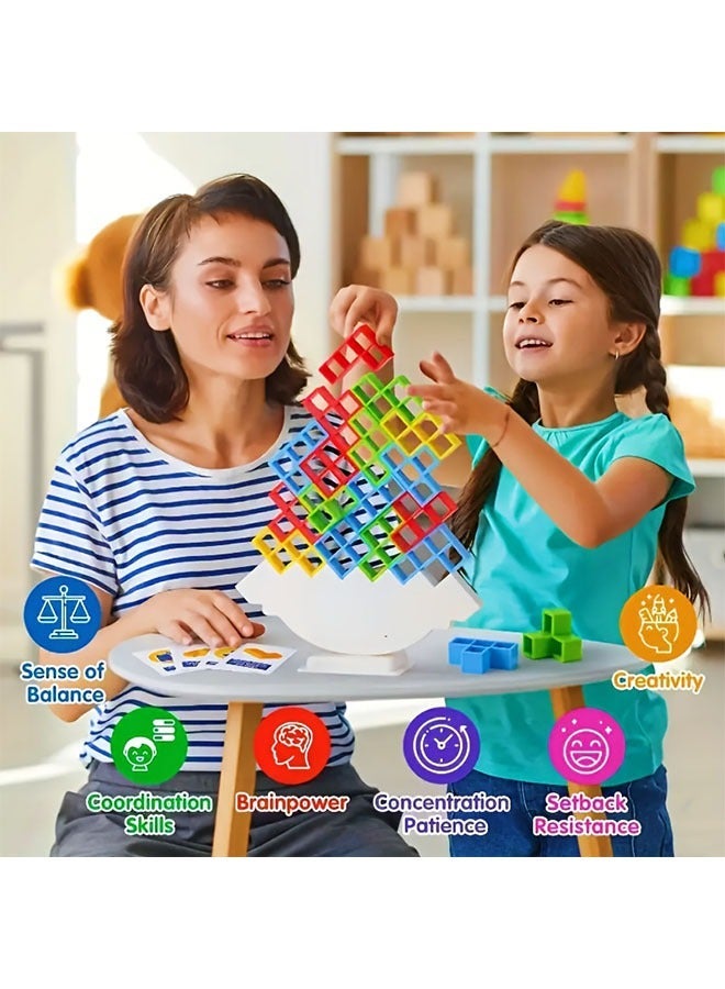 48PCS Fun Balance Stacking Block Board Game, Suitable for Kids, Adults, Friends, Teams, Dorms, Family Game Nights, And Parties, Children's Day Gift, Juneteenth Gift(Give Stickers+cards) - Image 2