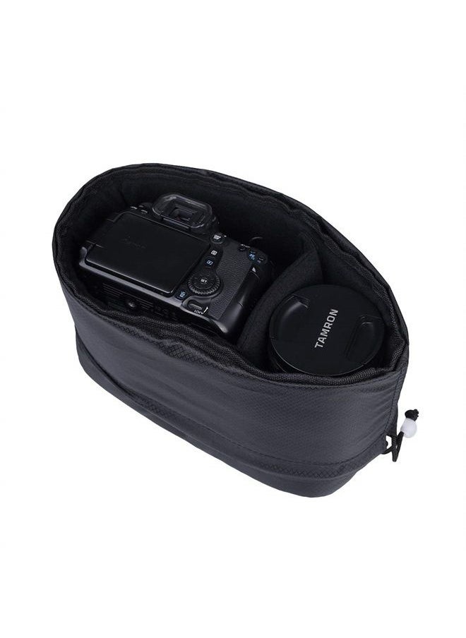 JAKAGO - Shockproof Camera Insert Bag for SLR DSLR Mirrorless Camera Lens Flash Light Accessories Camera Pouch with Adjustable Dividers for Canon Nikon Sony Water Resistant Camera inner case(Black) - Image 1