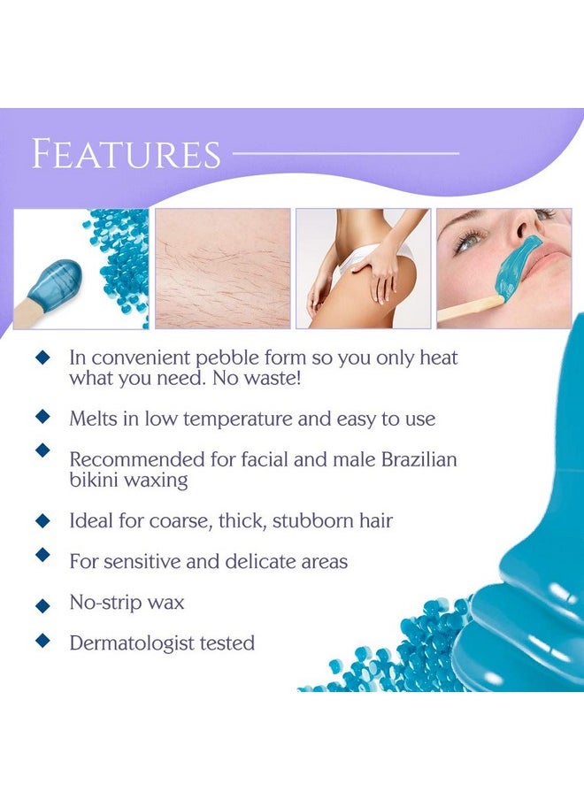 Satin Smooth Satin Smooth Titanium Blue Thin Film Pebble Wax, Azulene Oil & Vitamin E, Ideal for Sensitive Skin, Coarse Hair, for Brazilian Bikini Waxing, 35 oz, 1-pack  - Image 3