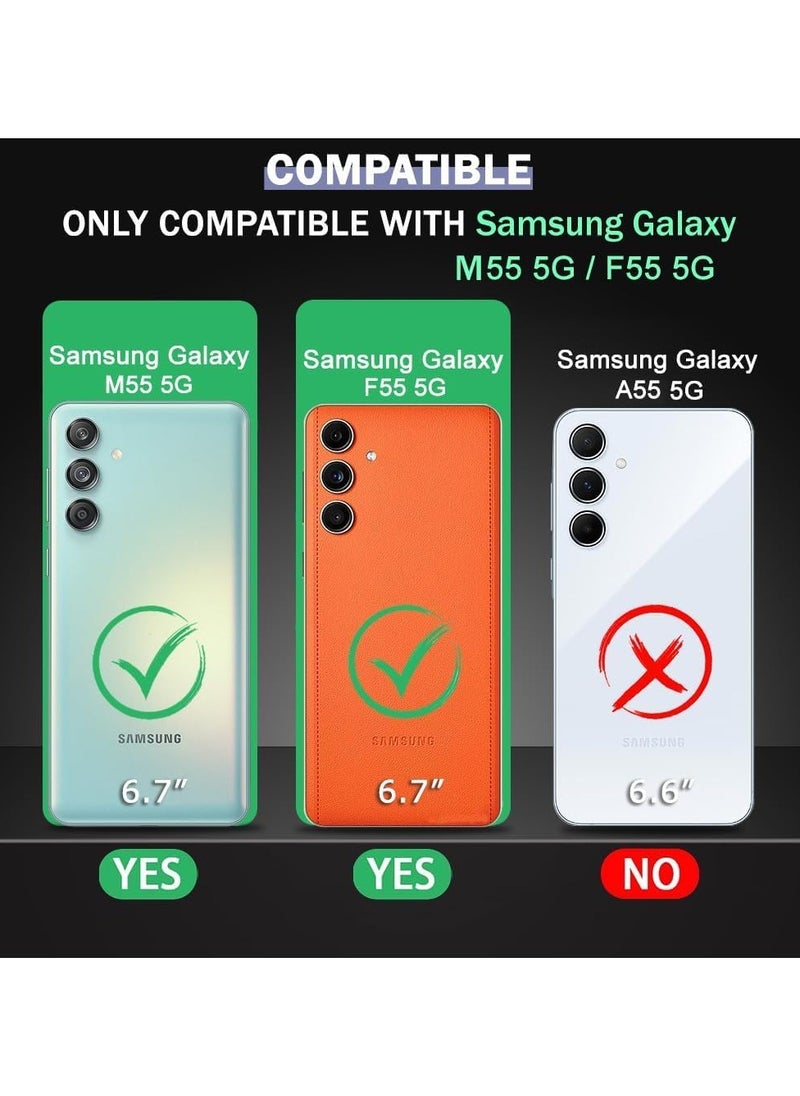 Generic Case for Samsung Galaxy M55 / Samsung Galaxy C55, Camera Protection Ultra Slim Soft TPU Silicone Matte Shockproof Bumper Full-Body Protective Cover for Samsung Galaxy M55 / Samsung Galaxy C55 Black  - Image 2