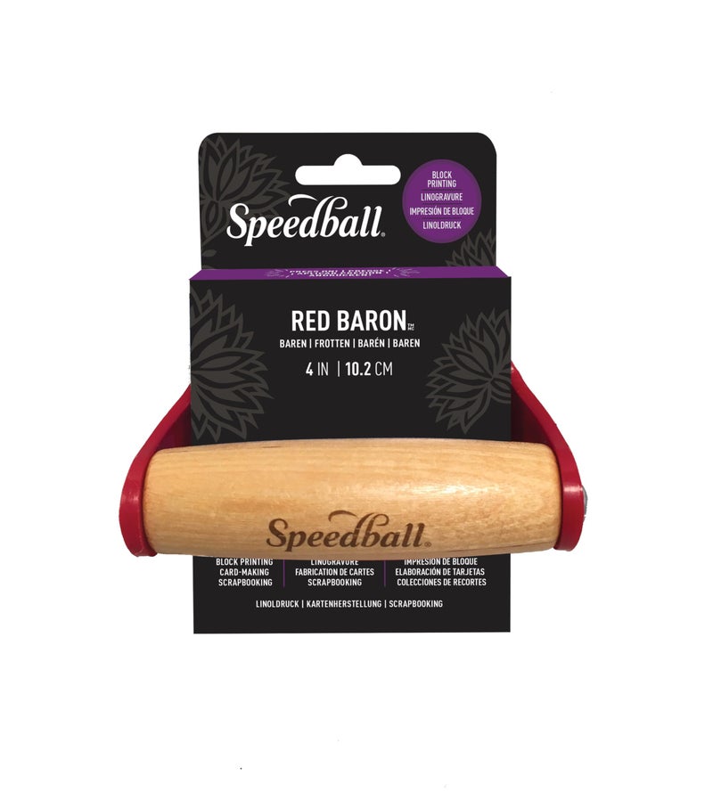 Speedball Red Baron Baren - 4 Inch Hand Printing Tool with Wooden Handle - Smooth Plastic Surface for Block Printing & Printmaking - Image 3
