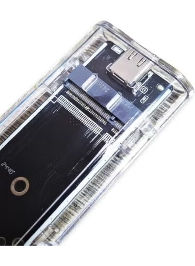 Transparent M.2 SSD to USB 3.1 Enclosure – High-Speed NVMe 10Gbps Hard Drive Reader, Supports 4 Sizes of M.2 SSD - Image 1