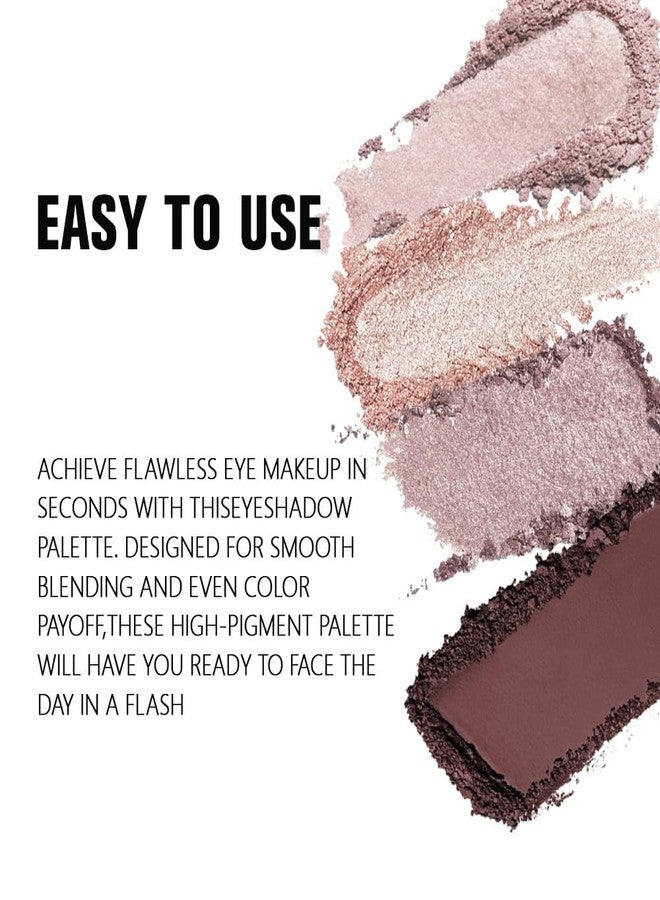 HHLTOH 4 Colors Dark Brown Champagne Rose Gold Eye Shadow Powder Palette Makeup, Neutral Matte Shimmer Cream Quads Eyeshadow Palette for Women Highly Pigmented Waterproof, paleta de sombras de ojos 11 - Image 3