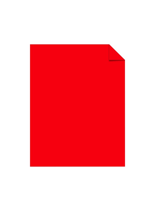 نينا ورق ملون أستروبرايتس 8.5 بوصة × 11 بوصة 24 رطل/89 جرامًا للمتر المربع أحمر 500 ورقة (21558) - Image 2