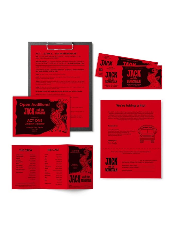 نينا ورق ملون أستروبرايتس 8.5 بوصة × 11 بوصة 24 رطل/89 جرامًا للمتر المربع أحمر 500 ورقة (21558) - Image 5