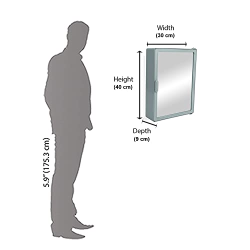 zahab Bathroom Cabinet with Mirror Door- 12x16, Grey (Plastic) - Image 5