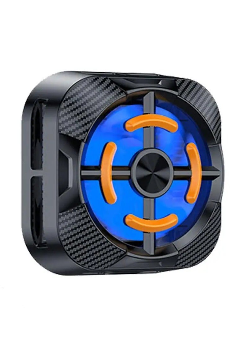 DIGI CORE X79 Mobile Phone Cooling Fan Cooler Radiator RGB Lights Adjustable Portable Heatsink Semiconductor USB Phone Radiator For All Smartphones Back Clip Phone Cooling Fan With Semi-Conductor Cooling Chip Black  - Image 1