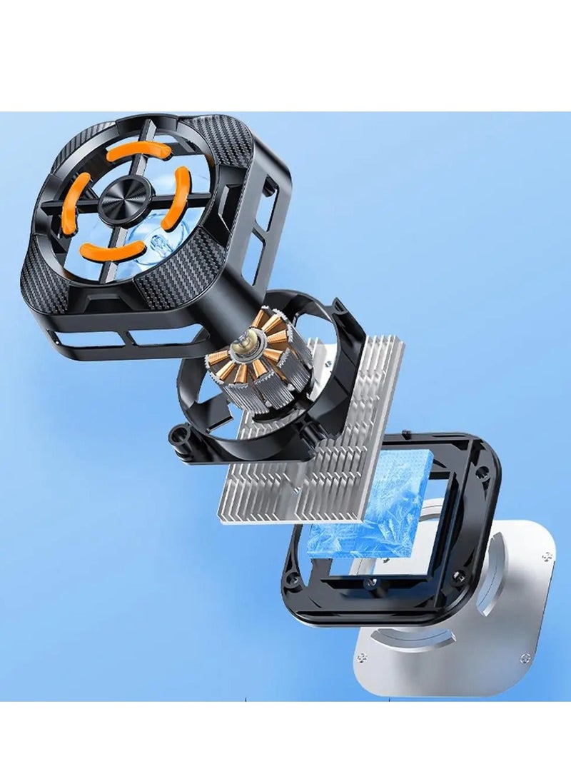 DIGI CORE X79 Mobile Phone Cooling Fan Cooler Radiator RGB Lights Adjustable Portable Heatsink Semiconductor USB Phone Radiator For All Smartphones Back Clip Phone Cooling Fan With Semi-Conductor Cooling Chip Black  - Image 5