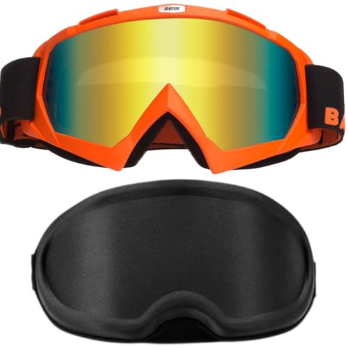 BATFOX Dirt Bike Goggles Motorcycle Glasses Motocross Safety ATV Tactical Riding Protective Eyewear WCaseOrange - Image 1