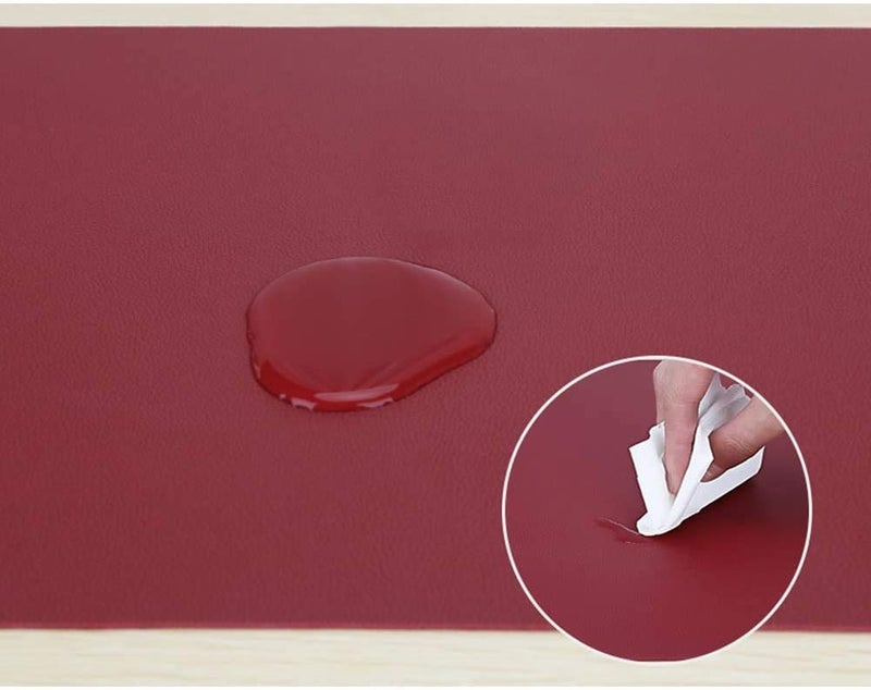 TOMATUS Non-Slip Desk Pad, Waterproof PVC Leather Desk Table Protector, Ultra Thin Large Mouse Pad, Easy Clean Laptop Desk Writing Mat for Office Work/Home/Decor (Wine Red, Pack of 1) - Image 2