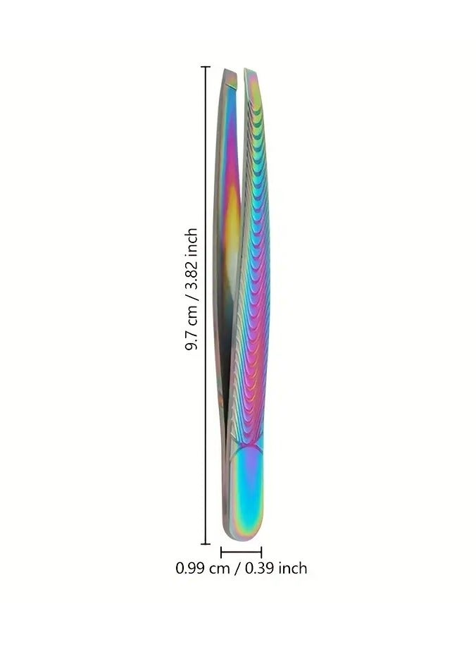 ORiTi Multicolor Slanted Eyebrow Tweezer Eyebrow Clio Brow Trimming Accessories for Salon Colored Titanium - Image 3