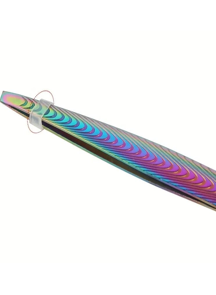 ORiTi Multicolor Slanted Eyebrow Tweezer Eyebrow Clio Brow Trimming Accessories for Salon Colored Titanium - Image 4