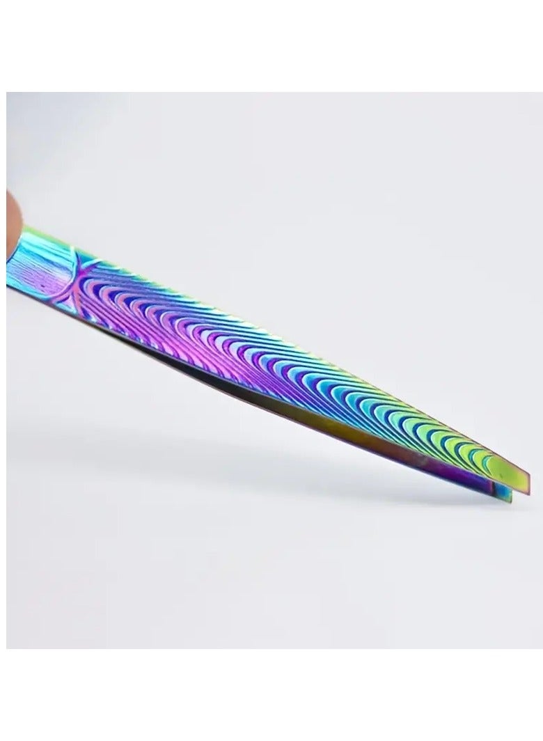 ORiTi Multicolor Slanted Eyebrow Tweezer Eyebrow Clio Brow Trimming Accessories for Salon Colored Titanium - Image 5