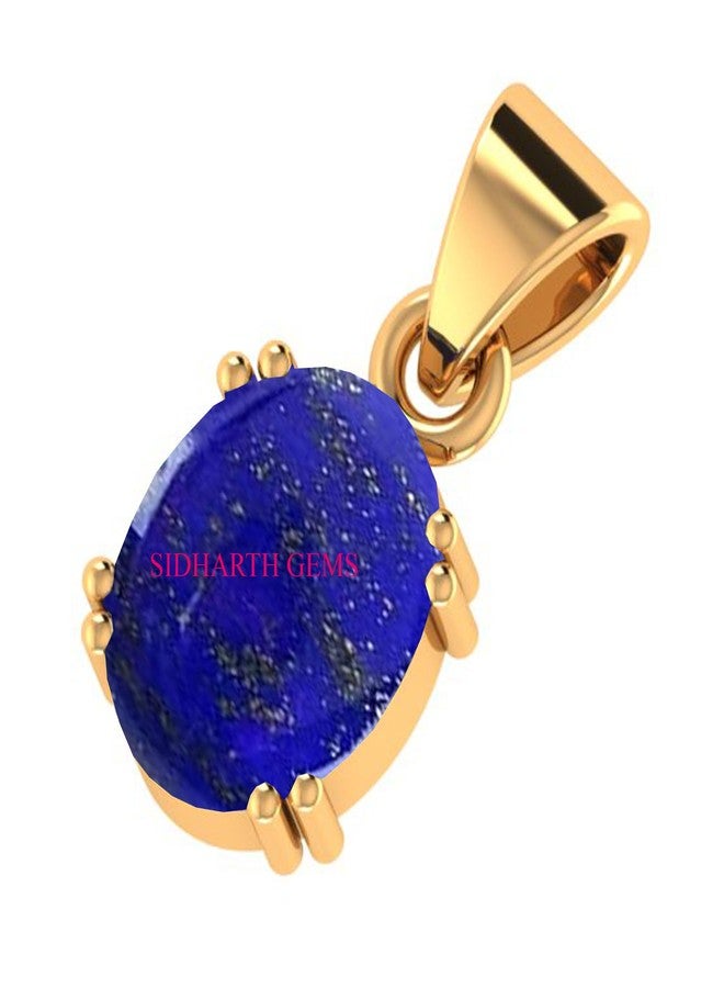SIDHARTH GEMS Blue Lajward Stone Natural 14.25 Ratti / 13.55 Carat Lapis Lazuli Lajwart Rashi Ratna Pathar Lapis Pendant Gold Plated for Men and Women - Image 3