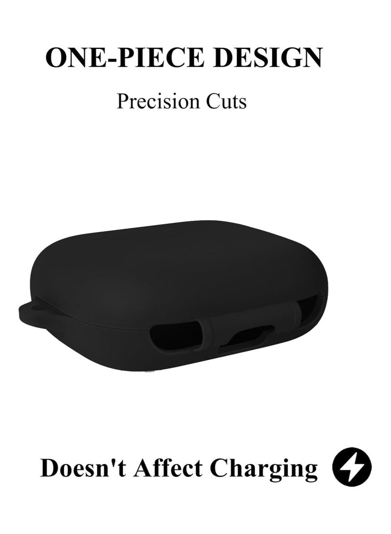 Silicone Case for Anker Soundcore AeroFit 2, Shockproof Protective Earbuds Cover with Carabiner Accessories (Black) - Image 3