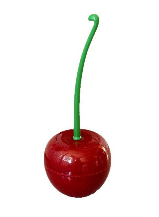 Haidue Creative Cherry-Shaped Toilet Brush Set with Long Non-Slip Handle and Drip Tray Base for 360° Cleaning - Image 2