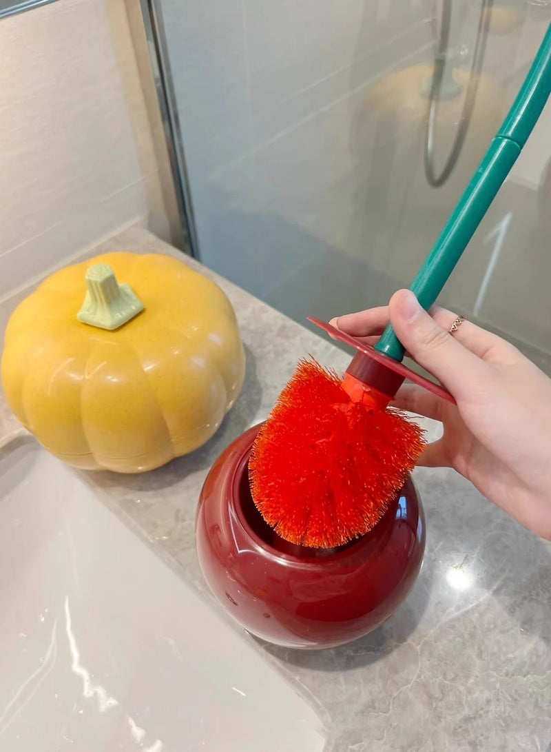 Haidue Creative Cherry-Shaped Toilet Brush Set with Long Non-Slip Handle and Drip Tray Base for 360° Cleaning - Image 4