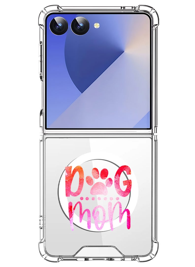 Theodor Magnetic Case for Samsung Galaxy Z Flip 7 Compatible with MagSafe Wireless Charging, Shockproof Phone Bumper Cover Dog mom - Image 1