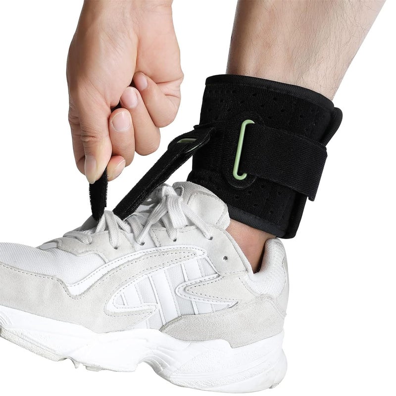 TENB Adjustable Drop Foot Brace Foot Up AFO Brace Unisex Fits for Right/Left Foot Orthosis Ankle Brace Support, Improve Walking Gait, Effective Relieve Pain for Achilles Tendon (Black) - Image 1