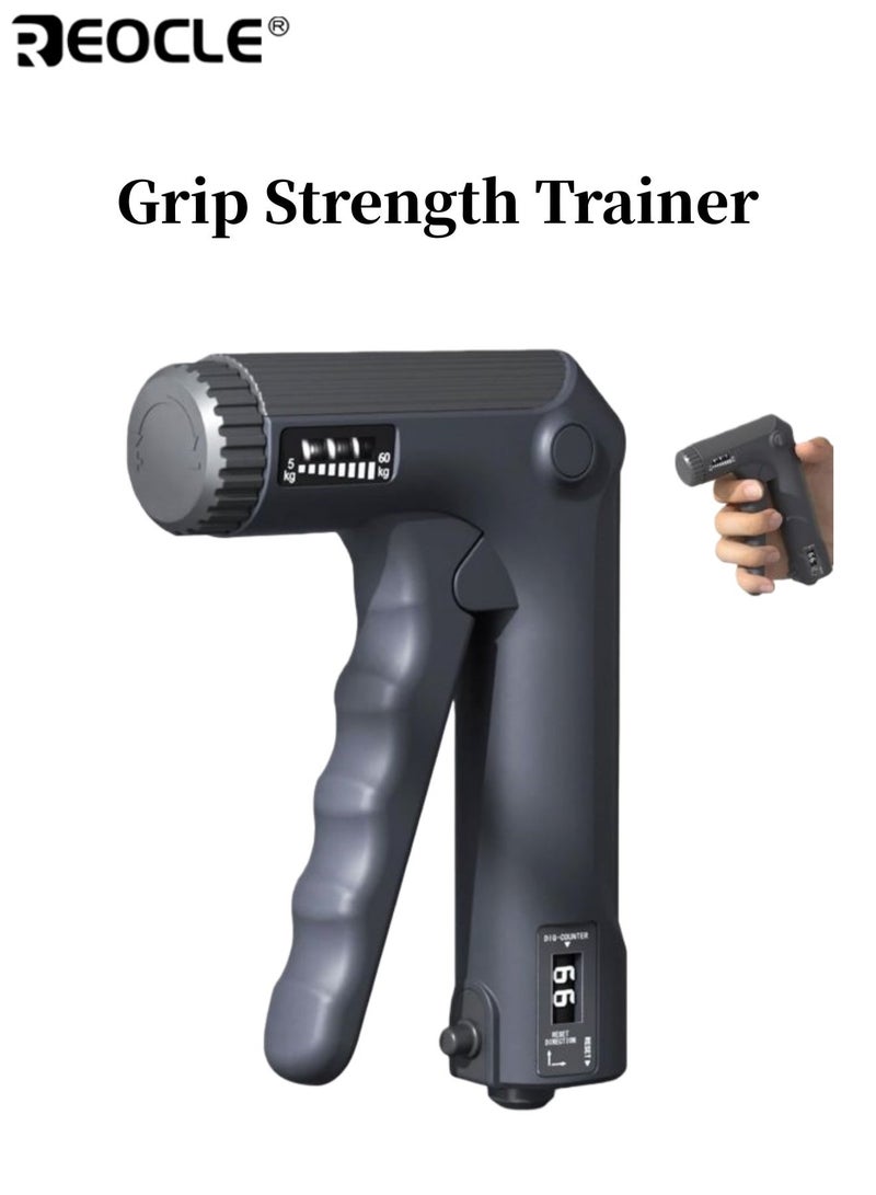 REOCLE Hand Grip Strengthener Trainer Kit with Smart Counter Adjustable Resistance Hand Gripper 11 to 132 LBS Grip Strength Trainer Finger Stretcher Hand Gripper Finger Exerciser for Athletes Men Women - Image 1