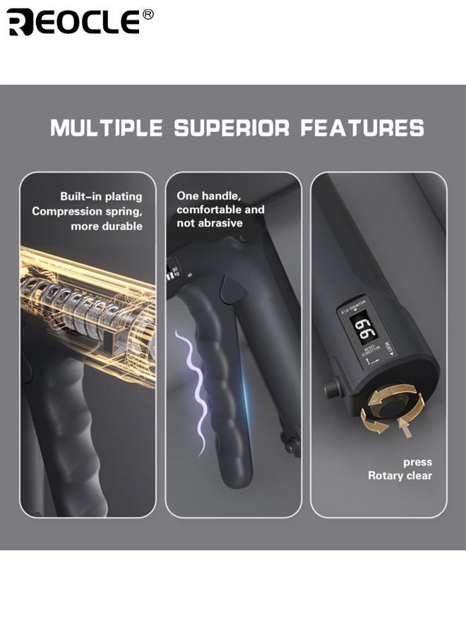 REOCLE Hand Grip Strengthener Trainer Kit with Smart Counter Adjustable Resistance Hand Gripper 11 to 132 LBS Grip Strength Trainer Finger Stretcher Hand Gripper Finger Exerciser for Athletes Men Women - Image 3