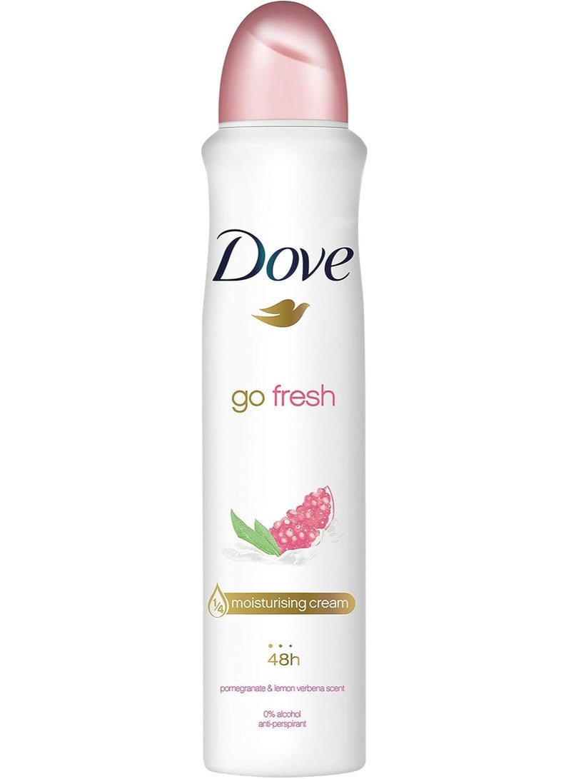 دوف مزيل عرق بخاخ للنساء من دوف، برائحة الرمان والليمون، 250 مل - Image 1