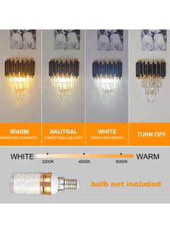 HUA QIANG WANG Modern Crystal Wall Sconce, E14 3-Tier Crystal Wall Light, Black and Gold LED Indoor Wall Lamp, Interior Lighting Decoration for Living Room, Bedroom, Dining  - Image 3